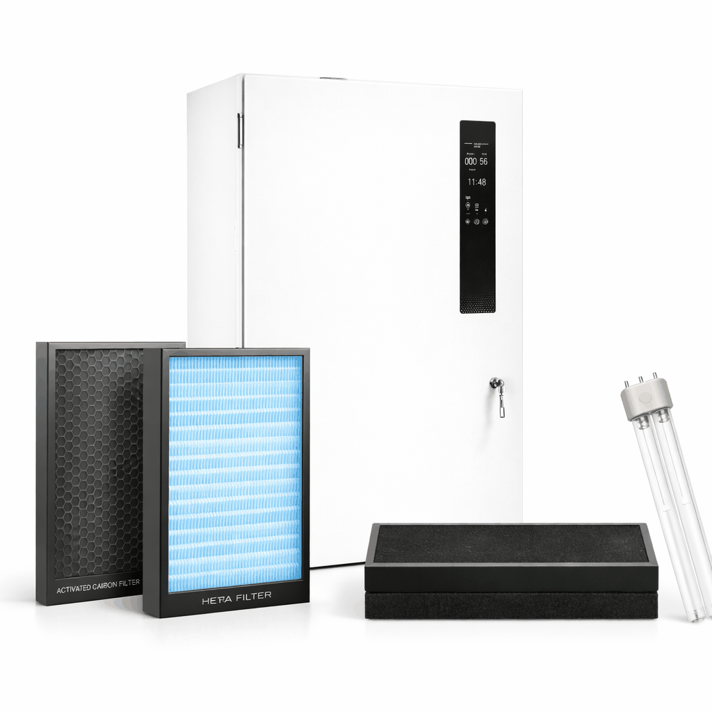 Complete replacement kit with HEPA, carbon filters, lamp, and pre-filters for ONYX air purifier maintenance