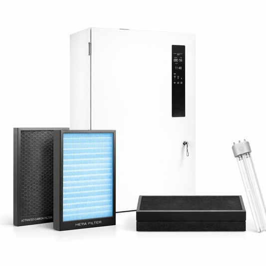 Complete replacement kit with HEPA, carbon filters, lamp, and pre-filters for ONYX air purifier maintenance